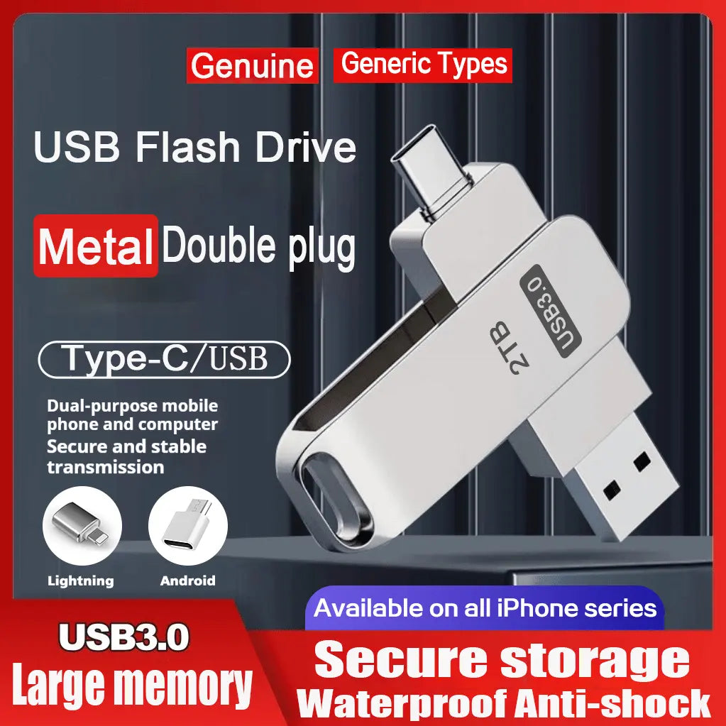 2-in-1 OTG USB Flash Drive for iPhone & Android — Instant Storage