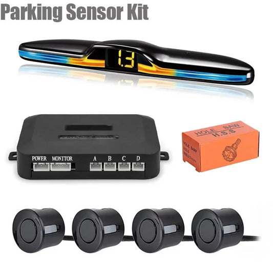 Car Parking Sensor Reverse Sensor Rear with 4 Parking Sensors Distance Detection LED Light